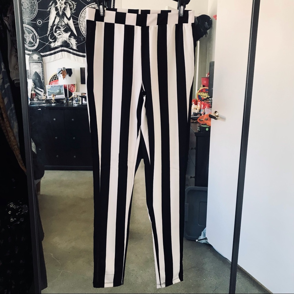 Y2K Beetlejuice Striped Pants